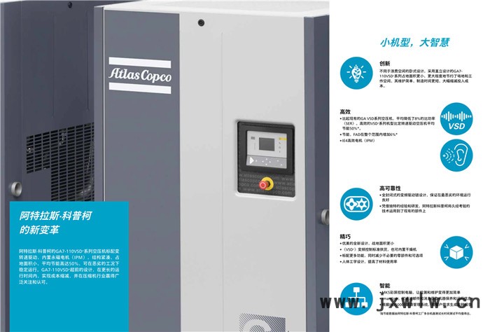 GA系列7-110 VSD+阿特拉斯變頻噴油螺桿壓縮機(jī) 空壓機(jī)