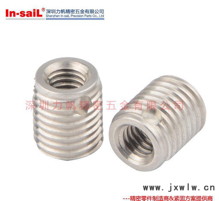 L3370型不銹鋼內(nèi)外牙套 三盲孔型自攻襯套 自切削螺紋套 加工定制