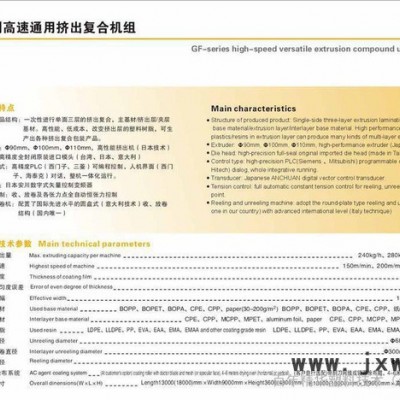 【進(jìn)口技術(shù) 國產(chǎn)價(jià)格】GJ系列三層共擠淋膜復(fù)合機(jī) 多層淋膜