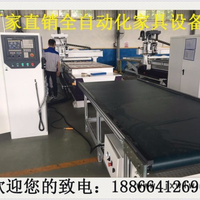 鹽城櫥柜門雕刻機(jī)板式家具生產(chǎn)線衣柜門打孔機(jī)，四工序櫥柜門雕刻機(jī)