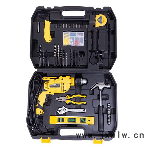 得力工具DL6011 沖擊鉆套裝手電鉆工具箱電動工具多功能螺絲刀套裝