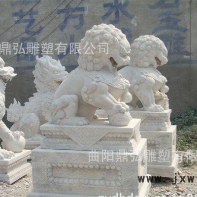 石雕 漢白玉石獅子  仿天安門石獅 鎮(zhèn)宅蹲獅  曲陽動物雕刻