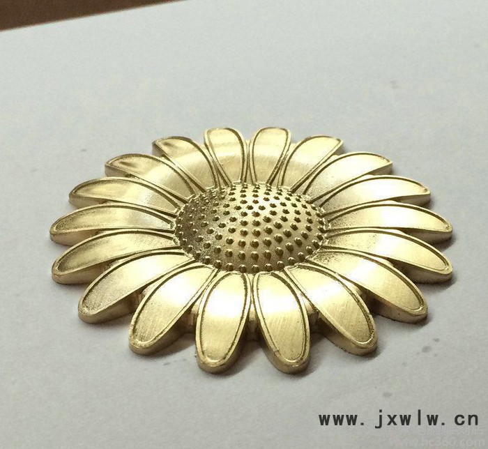 創(chuàng)意葵花雕刻工藝品 五金工具鋁合金精密樣板雕刻 燙金銅模雕刻