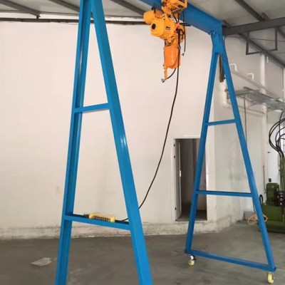 電動發(fā)動機龍門吊架 承重1-3噸手推門式吊架