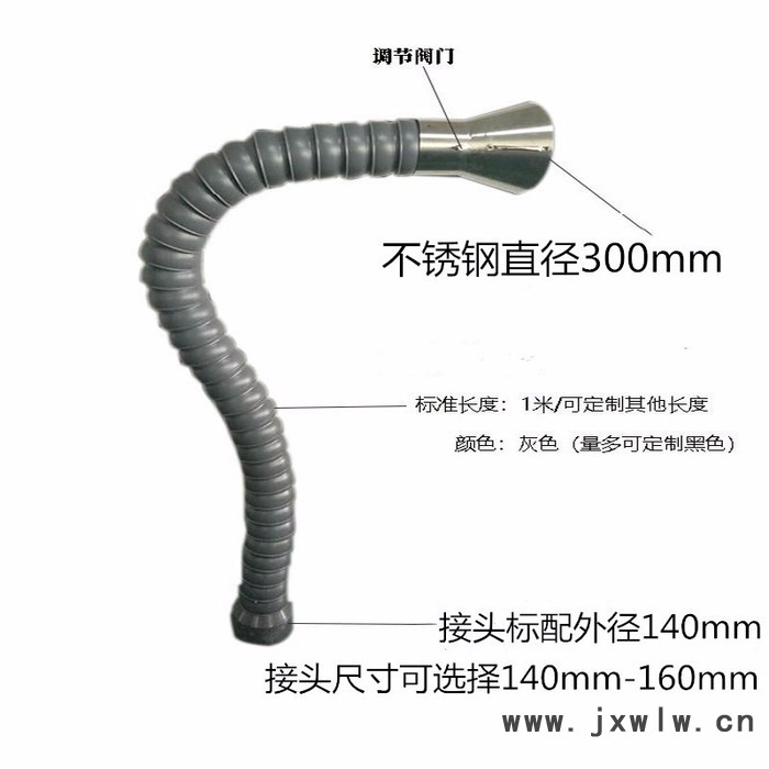 工業(yè)除塵焊錫竹節(jié)排煙管免支撐排風(fēng)臂萬(wàn)向吸煙管抽氣罩口徑140MM