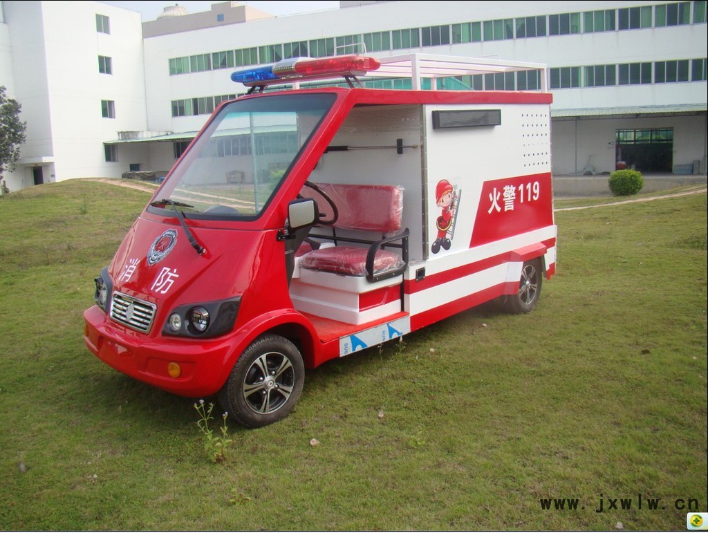 電動消防車｜單缸汽油發(fā)動機｜黃銅泵頭鍍鎳高壓泵材質(zhì)｜15°噴嘴｜原裝電控配套的加速器，性能穩(wěn)定、加速性能好