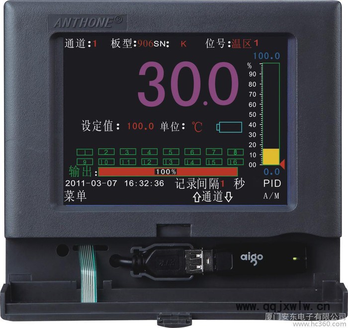 供應(yīng)廈門安東ANTHONELU-C3000/R3000液晶顯示無紙記錄儀