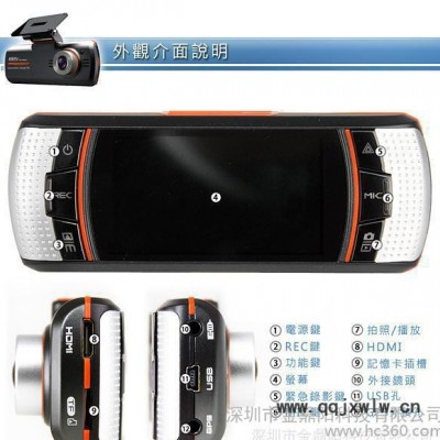 供應(yīng)廠家MX3頂配 行車記錄儀 高清1080P廣角158度夜視雙鏡頭倒車后視