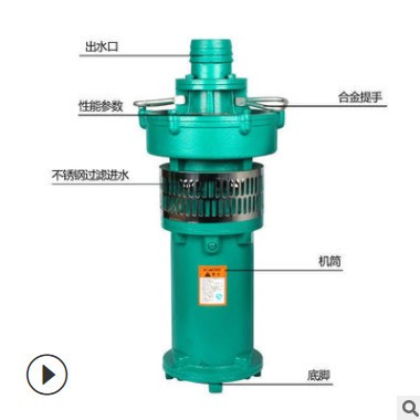 人民QY潛水電泵 三相充油式園林排灌大流量油浸泵高揚(yáng)程農(nóng)用泵
