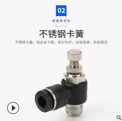 廠家直供塑料氣動氣管快速接頭 節(jié)流閥調(diào)速閥sl4-M5氣缸