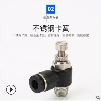 廠家直供塑料氣動氣管快速接頭 節(jié)流閥調(diào)速閥sl4-M5氣缸